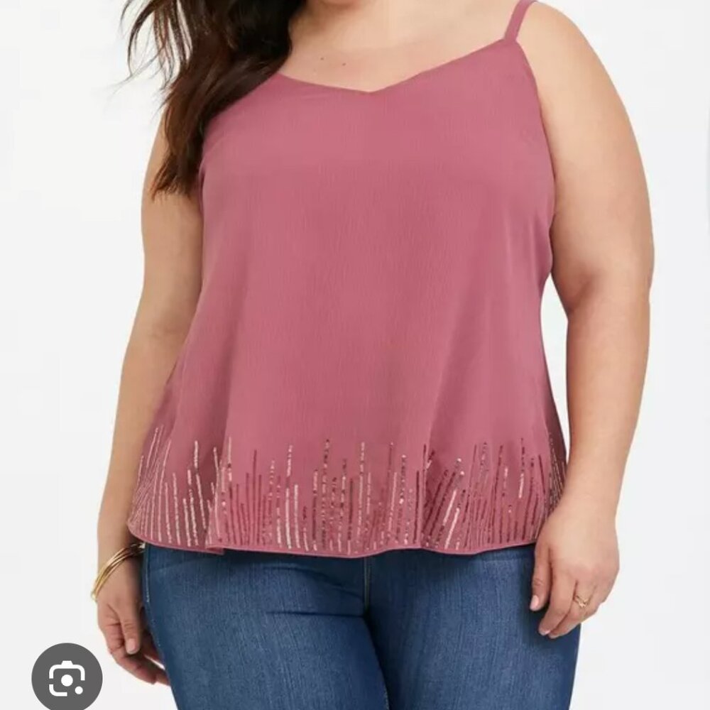 Torrid sophie double layer swing cami dusty rosesize 3x